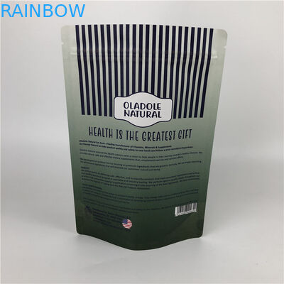 ชิปพิมพ์แบบกำหนดเอง Zip Lock Stand Up Pouch ถุงกระดาษคราฟท์สีขาว