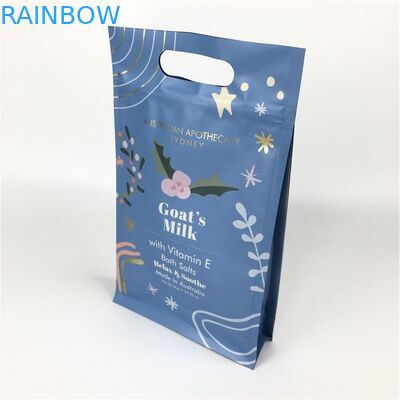 ด้านล่างแบน Zip Lock อาหารเกรดถุงก้นแบนพร้อมที่จับสำหรับบรรจุภัณฑ์สครับร่างกาย