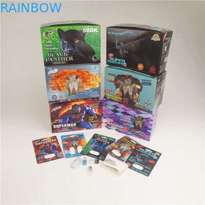 90mic Pills กระดาษการ์ด 3D Card Rhino 7 แคปซูลพลาสติก Blister Holographic