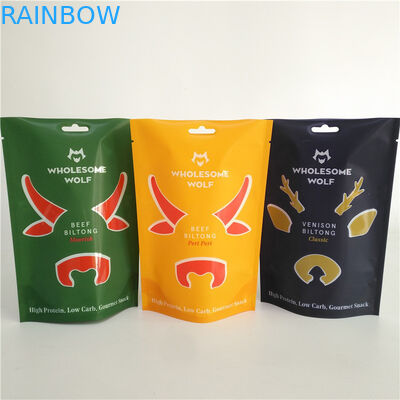 MOPP ถุง Mylar กันเด็ก Biltong เนื้อกระตุกบรรจุภัณฑ์ 110 ไมครอน