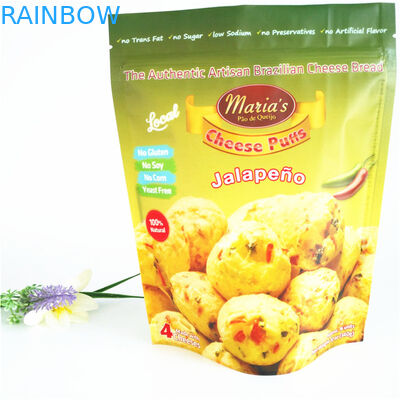 ถุงซิปแบบผนึกได้ 110 มม. CMYK ป๊อปคอร์นพลาสติกยืนขึ้น 1.2C MPET