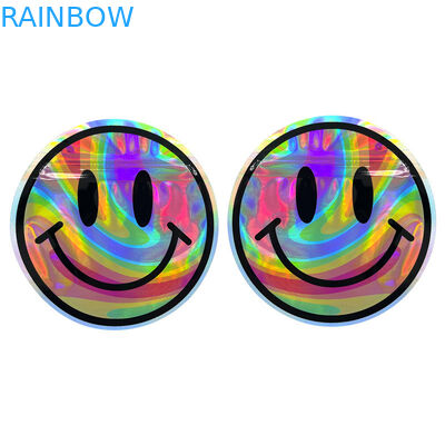 วงกลมกลม 3.5g ถุงอลูมิเนียมฟอยล์ Mylar รูปร่างไม่สม่ำเสมอ Smell Proof