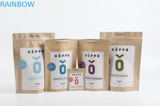 กระเป๋าซิปกระดาษคราฟท์ PLA แบบย่อยสลายได้เองยืนขึ้นบรรจุภัณฑ์อาหารชา