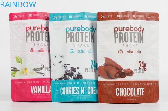 ถุงพลาสติก Mylar ที่กินได้เองบรรจุภัณฑ์ Ziplock ยืนขึ้นกระเป๋าสำหรับอาหาร