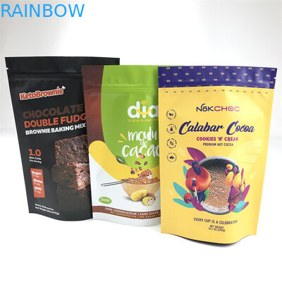 ถุงพลาสติก Zip Lock เกรดอาหารอลูมิเนียมฟอยล์ยืนขึ้นกระเป๋าพร้อมซิป