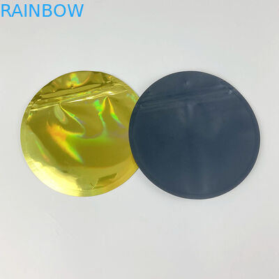 ถุงฟอยล์โฮโลแกรม Ziplock โฮโลแกรมธรรมดาบรรจุภัณฑ์ Mylar กลมวงกลมกินได้