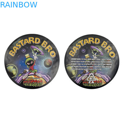 วงกลมผสมอาหาร Mylar ฟอยล์รูปตัดถุงบรรจุภัณฑ์กลิ่นหลักฐาน 3.5g