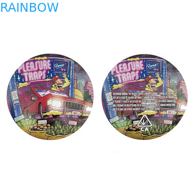 วงกลมผสมอาหาร Mylar ฟอยล์รูปตัดถุงบรรจุภัณฑ์กลิ่นหลักฐาน 3.5g