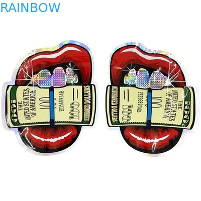 กลิ่น Mylar Edibles ถุงพลาสติก เมล็ดดอกไม้ โฮโลแกรมทรงกลม ถุง 3.5G