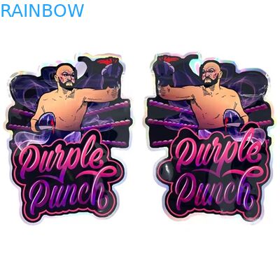 กระเป๋าใส่ขนมตัดไดคัทแบบวงกลมไม่สม่ำเสมอกระเป๋า Mylar รูปร่างที่กำหนดเอง 3.5G 7G