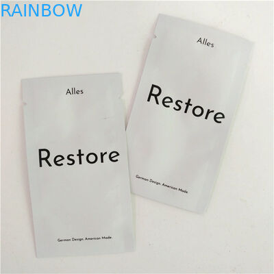 ความร้อนปิดผนึกเครื่องสำอางตัวอย่างบรรจุภัณฑ์ซองกระเป๋าแบน Mylar ฟอยล์ 3 ด้านถุงซีล