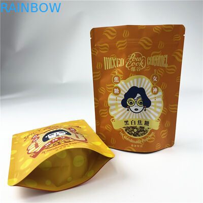 พิมพ์ขนมขบเคี้ยวโปรตีนบาร์ข้าวโพดคั่ว Mylar Ziplock ถุงบรรจุภัณฑ์อาหารพลาสติก 250g