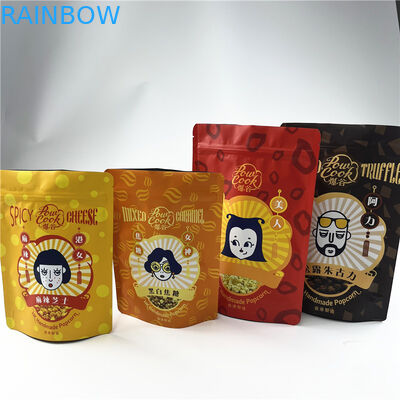 พิมพ์ขนมขบเคี้ยวโปรตีนบาร์ข้าวโพดคั่ว Mylar Ziplock ถุงบรรจุภัณฑ์อาหารพลาสติก 250g