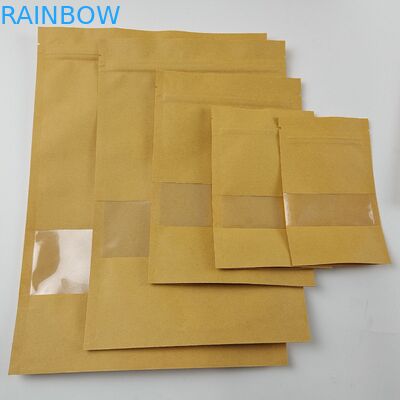 ถุงกระดาษคราฟท์ Doypack แบบยืนด้วยตนเองสำหรับขนมขบเคี้ยวผลไม้แห้ง Cookie Tea