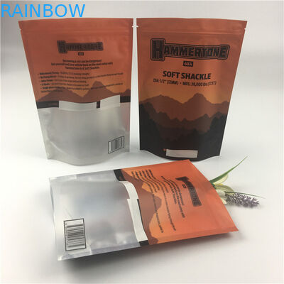พลาสติก THC Stand Up Pouch พร้อมถุงบรรจุภัณฑ์ซิป Mylar สำหรับขนมขบเคี้ยว Cannabis