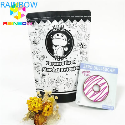 ถุงบรรจุอาหารป้องกันกลิ่น 3.5g Mylar Cookie Stand Up Pouches พร้อมโลโก้ที่กำหนดเอง