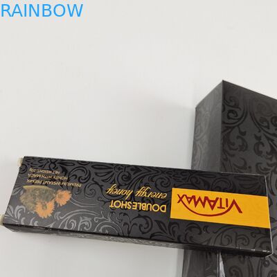 ขายส่งบรรจุภัณฑ์สีดำแบบกำหนดเอง 22g น้ำหนักซองกล่องน้ำผึ้งหวานสำหรับ Vitamax Energy Honey