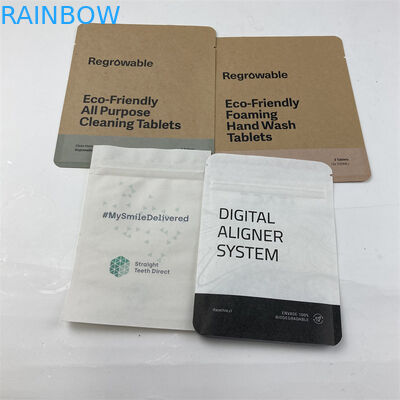 ถุงกระดาษย่อยสลายได้การพิมพ์ดิจิตอลเกรดอาหารที่เป็นมิตรกับสิ่งแวดล้อมสำหรับขนมขบเคี้ยว