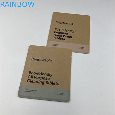 พิมพ์ดิจิตอล OEM นำมาใช้ใหม่ PLA ถุงแบนซองย่อยสลายได้สำหรับเมคอัพแผ่นทำความสะอาด