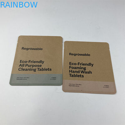 พิมพ์ดิจิตอล OEM นำมาใช้ใหม่ PLA ถุงแบนซองย่อยสลายได้สำหรับเมคอัพแผ่นทำความสะอาด