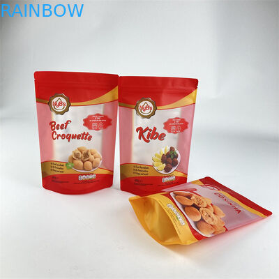 ถุงบรรจุผลไม้แห้งพลาสติกพิมพ์แบบกำหนดเองยืนขึ้นสำหรับชิปกล้วยมะม่วง