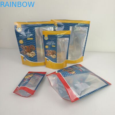 ถุงบรรจุภัณฑ์กันกลิ่นเคลือบเงาขนมขบเคี้ยวอาหารแห้ง Mylar Ziplock ยืนขึ้นถุง