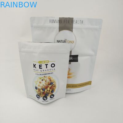 ถุงบรรจุอาหารสียืนขึ้นอาหารเกรดลามิเนตอลูมิเนียมฟอยล์ถุงซิปล็อค Mylar