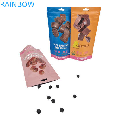 ถุงบรรจุอาหารสียืนขึ้นอาหารเกรดลามิเนตอลูมิเนียมฟอยล์ถุงซิปล็อค Mylar