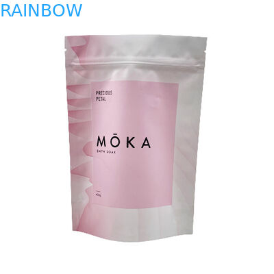 โลโก้ที่กำหนดเองพิมพ์ยืนขึ้นถุง Ziplock บรรจุภัณฑ์เกลือทะเล / สบู่เหลว / สครับผิวกาย