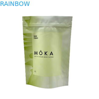 โลโก้ที่กำหนดเองพิมพ์ยืนขึ้นถุง Ziplock บรรจุภัณฑ์เกลือทะเล / สบู่เหลว / สครับผิวกาย