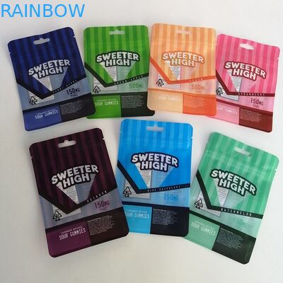 ฟอยล์พลาสติกบรรจุภัณฑ์ธูปสมุนไพรถุง Mylar ยืนขึ้นกระเป๋ากัญชาดอกไม้