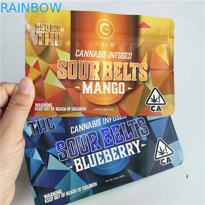 ถุงบรรจุกัญชาวัชพืช CBD 420 การพิมพ์ดิจิตอล Doypack Die Cut ธูปสมุนไพร