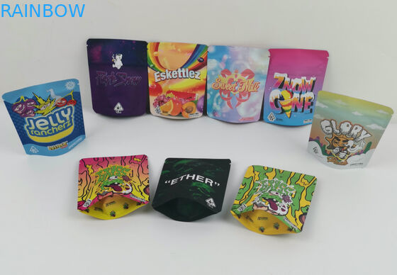 ถุงบรรจุกัญชาวัชพืช CBD 420 การพิมพ์ดิจิตอล Doypack Die Cut ธูปสมุนไพร