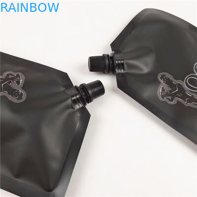 Squeeze Liquid Stand Up Spout Pouch Bag Black Matte Print Label น้ำผลไม้