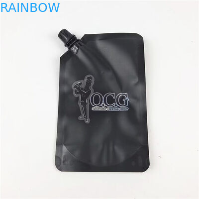 Squeeze Liquid Stand Up Spout Pouch Bag Black Matte Print Label น้ำผลไม้