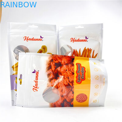 ถุง Mylar ที่ปิดสนิทพิมพ์แบบกำหนดเองสำหรับขนมขบเคี้ยว Banana Chips Stand Up Zipper