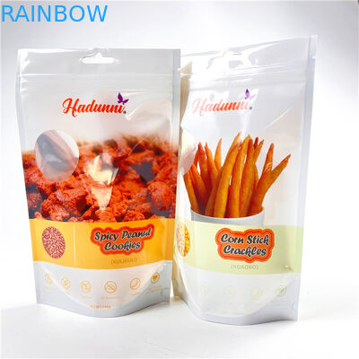 ถุง Mylar ที่ปิดสนิทพิมพ์แบบกำหนดเองสำหรับขนมขบเคี้ยว Banana Chips Stand Up Zipper