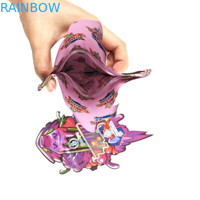 ออกแบบที่กำหนดเอง 3.5g 7g 14g 28g Die Cut ถุง Ziplock รูปร่างพิเศษ Childproof Custom Shape Mylar บรรจุภัณฑ์ถุงขนมขบเคี้ยว