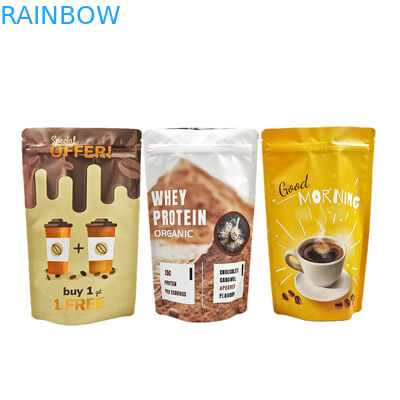 Stand Up Pouch ถุงกินได้อลูมิเนียมฟอยล์กันกลิ่นถุง Mylar กาแฟ / ถั่ว / ขนม