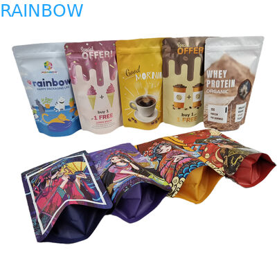 บรรจุภัณฑ์อาหารพร้อมซิปกินได้ 250g Coffee Bar Wrapper Resealable Stand Up Pouch