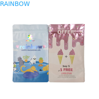 บรรจุภัณฑ์อาหารเกรดที่กำหนดเองเคลือบอลูมิเนียมฟอยล์ Mylar ขนมขบเคี้ยวถุงซิปล็อค