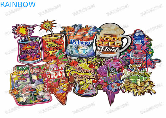 Holograph Custom Shaped Aluminium Soft Touch 3.5g บรรจุภัณฑ์อาหาร Mylar Bags Die Cut Pouches