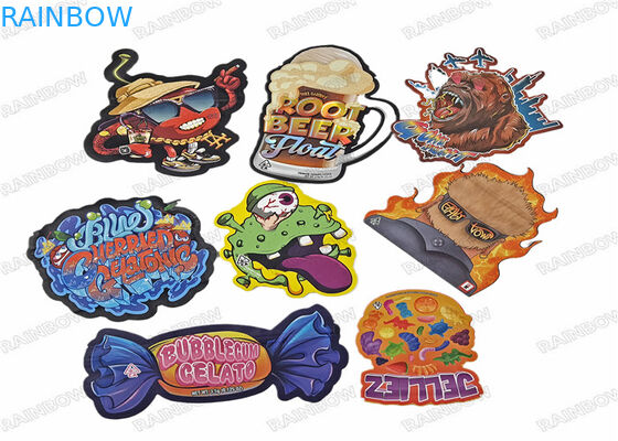 ถุง Mylar ที่กินได้ Die Cut ถุงพลาสติกรูปทรงพิเศษพร้อมถุง Ziplock 3.5g Candy Cookie