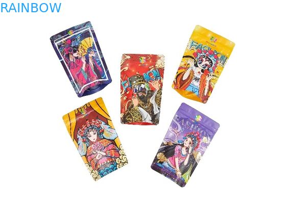 อลูมิเนียมฟอยล์พลาสติกยืนขึ้นกระเป๋ากลิ่นหลักฐานผนึกถุง Mylar Ziplock