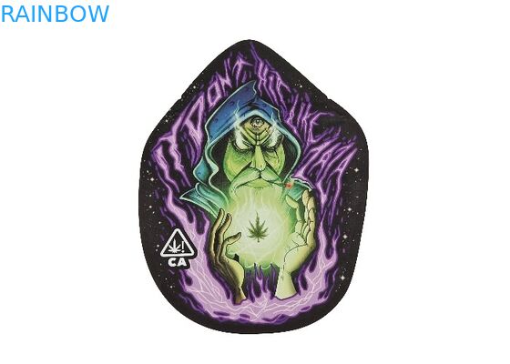 ถุงซิปล็อค Mylar พลาสติกสัมผัสนุ่ม 3.5 กรัมการพิมพ์ดิจิตอลรูปทรงพิเศษ