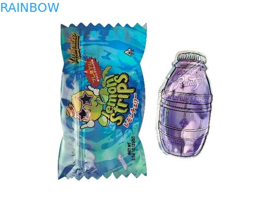 พิมพ์แบบกำหนดเอง 3.5g 0.125oz ถุง Ziplock Mylar พิสูจน์กลิ่นพิเศษ Die Cut รูปร่างผิดปกติ