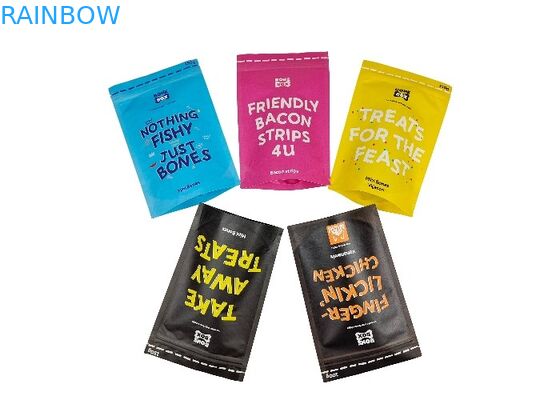 กระดาษคราฟท์ย่อยสลายได้ยืนขึ้นถุงถุงบรรจุภัณฑ์อาหารสัตว์เลี้ยงแบบกำหนดเอง