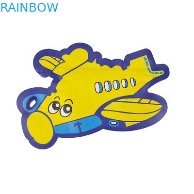 การพิมพ์โฮโลแกรม Die Cut Mylar Bag 3.5g 7g Ziplock รูปร่างผิดปกติพิเศษ