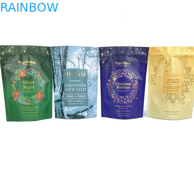 การพิมพ์ดิจิตอลตามสั่ง เบลล์ส่วนตัว ของขวัญสปา เงินธรรมชาติ Epsom Salt Bath Salts กระเป๋าบรรจุ Mylar Bag สําหรับ 250g Body Scrub