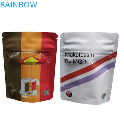 กระเป๋าพิมพ์ดิจิตอล 3.5G 1LB Soft Touch Holographic Pouch High Barrier Smell Proof Child Proof Zipper Stand Up Bags กระเป๋าขัดกลิ่นสูง